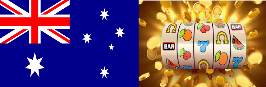 Australian flag with slot machines fruit game